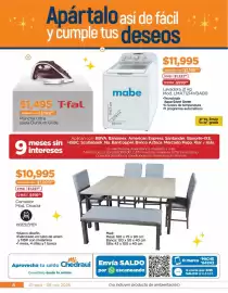 Folleto Chedraui Página 8: Mabe lavadora 21 kg €11.995,00, Mueblemex Comedor Mod. Croacia €10.995,00
