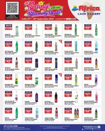 Africa Cash and Carry catalogue week 36 Page 1: SNF Oil Moist Shine €26,39, SNF Cannabis + SB Oil Moist Spray €40,58
