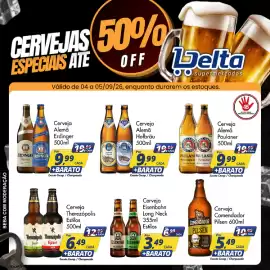 Catálogo Delta Supermercados Página 1: Cerveja Alemã Hofbräu €9,99, Cerveja Alemã Paulaner €9,99