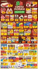 Encarte Rede Supermarket Página 1: Espaguete ou Parafuso de Sêmola Galo €4,89, Cerveja Antarctica Pilsen Lata €2,89