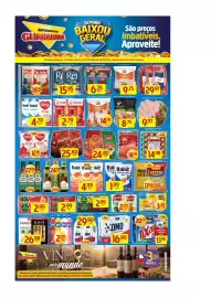 Encarte Supermercados Guanabara Página 1: Linguiça tipo calabresa perdigão €18,98, Café 3 Corações ou Melitta Trad €24,80