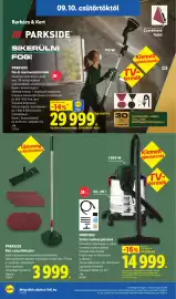 Lidl akciós újság hét 37 Oldal 6: Parkside száraz-nedves porszívó €14.999,00, Parkside kézi csiszolókészlet €3.999,00
