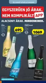 ALDI akciós újság hét 37 Oldal 18: Hugo €695,00, Monte Cappella fehér pezsgő €1.069,00