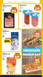 ALDI akciós újság hét 37 Oldal 31: Gourmet angolszalonna €295,00, Cucina Nobile mozzarella €899,00