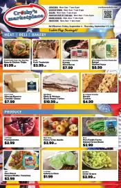 Crosby's Marketplace weekly ad Page 1: Kayem Sliced Bacon €7,99, Iceberg Lettuce €1,99