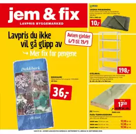 Jem & fix kundeavis Side 1: FURU TERRASSEBORD, DEKKBARK €36,00