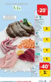 Carrefour folder Pagina 19: Gekuiste rogvluegel €1,90, Gekookte roze garnalen €1,55