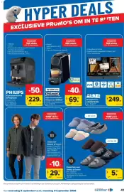 Carrefour folder Pagina 41: Pantoffels voor dames of heren €5,99, Espressomachine Nespresso EN85.B €69,99
