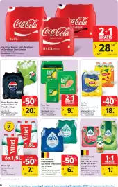 Carrefour folder Pagina 6: Plat natuurlijk mineraalwater Spa Reine en bruisend Spa Finesse €6,74, Coca-Cola €28,58