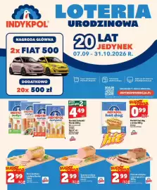 Topaz gazetka tydzień 37 Strona 16: Parówki Jedynki Natural Indykpol €4,49, Pierś maślana z indyka Osełka Indykpol €2,99