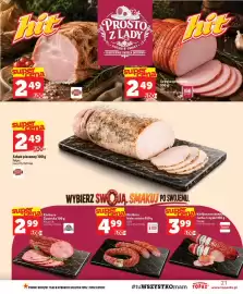 Topaz gazetka tydzień 37 Strona 21: Szynka gotowana €2,49, Kiełbasa żywiecka Mazury Ełk €2,99