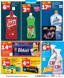 Topaz gazetka tydzień 37 Strona 45: Płyn uniwersalny Ajax €6,49, Płyn do płukania Sofin €17,99