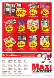ICA Maxi reklamblad vecka 37 Sida 14: Arla Laktosfri mjölkdryck €35,00, Arvid Nordquist Kaffe €160,00