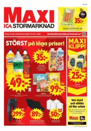 ICA Maxi reklamblad vecka 37 Sida 1: Schysst käk kebab €22,00, Yoggi yoghurt €35,00