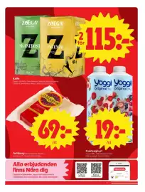ICA Nära reklamblad vecka 37 Sida 5: Fruktyoghurt €19,00, Kaffe €115,00