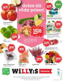 Willys Hemma reklamblad vecka 37 Sida 4: ÄPPLE JONAGOLD €14,90, LIME €10,00