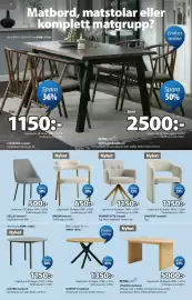 JYSK reklamblad Sida 6: BREUM matstol €650,00, NORTOFT matbord
