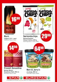 Spar kundeavis Side 13: Sørlandschips Spansk Paprika/Crème Fraîche €29,90, Ben & Jerry's et utvalg €64,90
