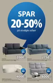 JYSK kundeavis Side 15: Andrup sofa med sjeselong €4.000,00, Vonsild sofa €6.000,00