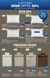 JYSK kundeavis Side 2: Høie downfeel cool fiberpute €550,00, Engvik fiberpute €275,00