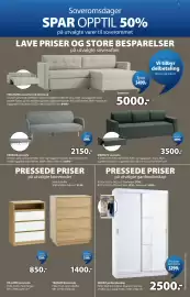 JYSK kundeavis Side 3: Paradis sovesofa €2.150,00, Marslev sovesofa €3.500,00