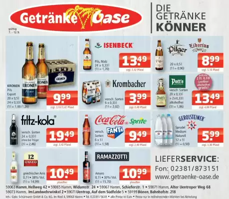 Getränke Oase (gültig bis 12-09)