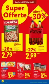 Volantino Lidl settimana 37 Pagina 14: Italpizza Pizza Margherita 26x38 €2,79, Coca Cola Zero €2,69
