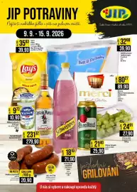 Jip leták týden 37 Strana 1: Pilsner Urquell světlý ležák €25,90, Lay's chips €39,90