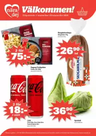 Nära dej reklamblad Sida 1: Läsk €18,00, Skogaholmslimpa €26,90