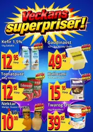 Supergrossen reklamblad vecka 37 Sida 2: Halloumi €15,95, Twarog Ost €39,95