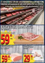 Supergrossen reklamblad vecka 37 Sida 3: Fläsksida med svål €59,95, Fläskkotlett €59,95