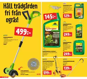 Jem&Fix reklamblad Sida 12: OGRÄSÄTTIKA €129,00, OGRÄSBRÄNNARE €599,00