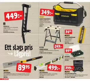 Jem&Fix reklamblad Sida 8: VERKTYGSVÄSKA €349,00, ARBETSBÄNK €249,00