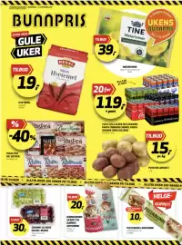 Bunnpris kundeavis uke 37 Side 1: PIZZABUNN LANGPANNE €10,00, MEIERISMØR €39,00