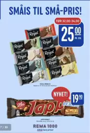 Rema 1000 kundeavis uke 37 Side 27: JAPP PEANUT €19,90, ROYAL PINNE-IS €25,00