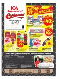 ICA Supermarket reklamblad vecka 37 Sida 1: Färsk kycklingfilé, Medlemspris, Mozzarella €40,00