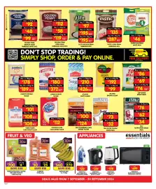 Shoprite catalogue Page 2: Essentials Black/White Manual Microwave Oven 20L €699,00, BANANA BOX €540,00
