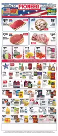 Pioneer Supermarkets weekly ad week 37 Page 1: Whole Pork Spare Ribs €2,49, Perdue chicken drumsticks €0,79