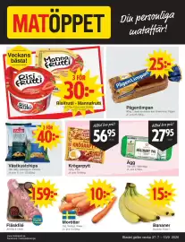 Matöppet reklamblad vecka 37 Sida 1: Pågen limpan €25,00, Felix Krögarpytt €56,95