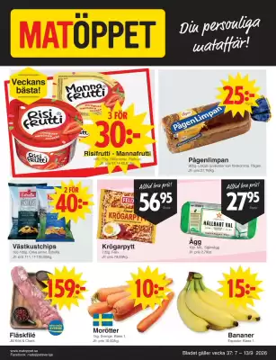 Matöppet reklamblad (giltig till och med 13-09)