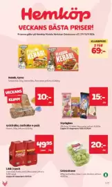 Östenssons reklamblad vecka 37 Sida 1: Styckglass €15,00, Grötfrollor, Ostfrollor 4-pack €10,00