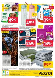 Rusta reklamblad vecka 37 Sida 16: Vattenflaska €49,90, Kinder Maxi choklad €39,90