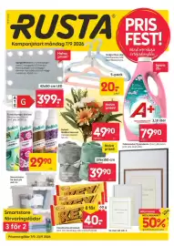 Rusta reklamblad vecka 37 Sida 1: Galgar Non-slip €20,00, Spegel Monia €399,00