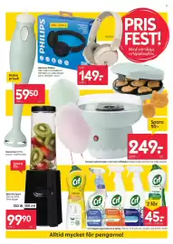 Rusta reklamblad vecka 37 Sida 3: Stavmixer €59,50, Hörlurar Philips