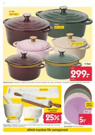 Rusta reklamblad vecka 37 Sida 6: Gjutjärnsgryta €399,00, Bordstablett €5,00