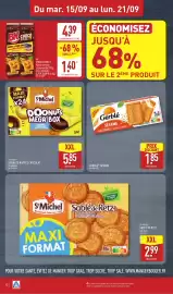 Catalogue ALDI semaine 38 page 14: Gerblé Sésame €1,85, St Michel DOONUTS NAPPÉS CHOCOLAT €5,85