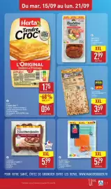 Catalogue ALDI semaine 38 page 9: LE MARSIGNY SAUCISSES FUMÉES €5,99, Pays Gourmand Tartes Flambées €3,59