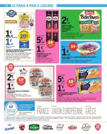 Catalogue E.Leclerc page 18: TRADILÈGE Rôti de Porc €3,21, CROC'FRAIS Olives vertes à la méditerranéenne dénoyautées €1,63