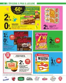 Catalogue E.Leclerc page 22: Kellogg's Coco pops €0,72, CARAMBAR CaraTEAM €2,30