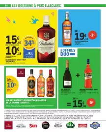 Catalogue E.Leclerc page 28: RICARD PASTIS DE MARSEILLE €19,13, Ballantine's Blended Scotch Whisky Finest €10,23